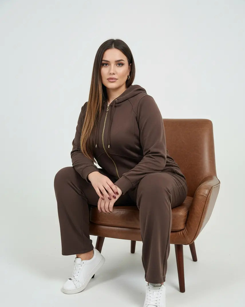 Pantalone gamba dritta con bustino elastico CIOCCOLATO DORABELLA PIU'