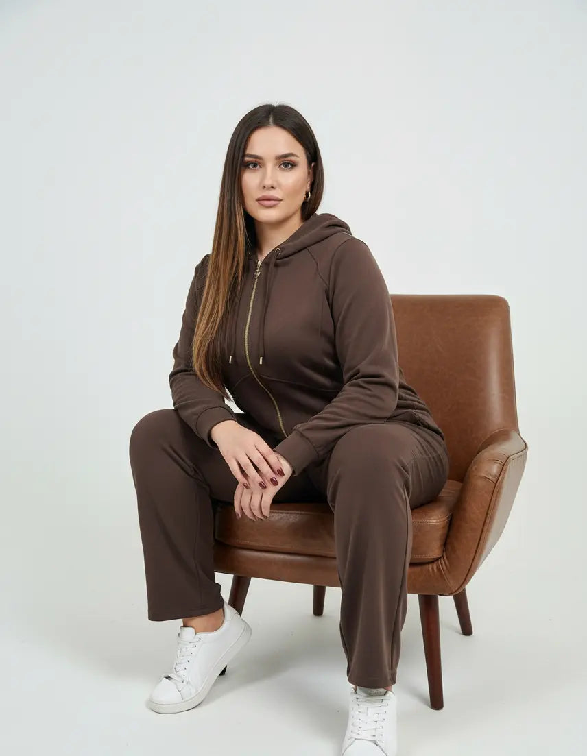 Pantalone gamba dritta con bustino elastico CIOCCOLATO DORABELLA PIU'