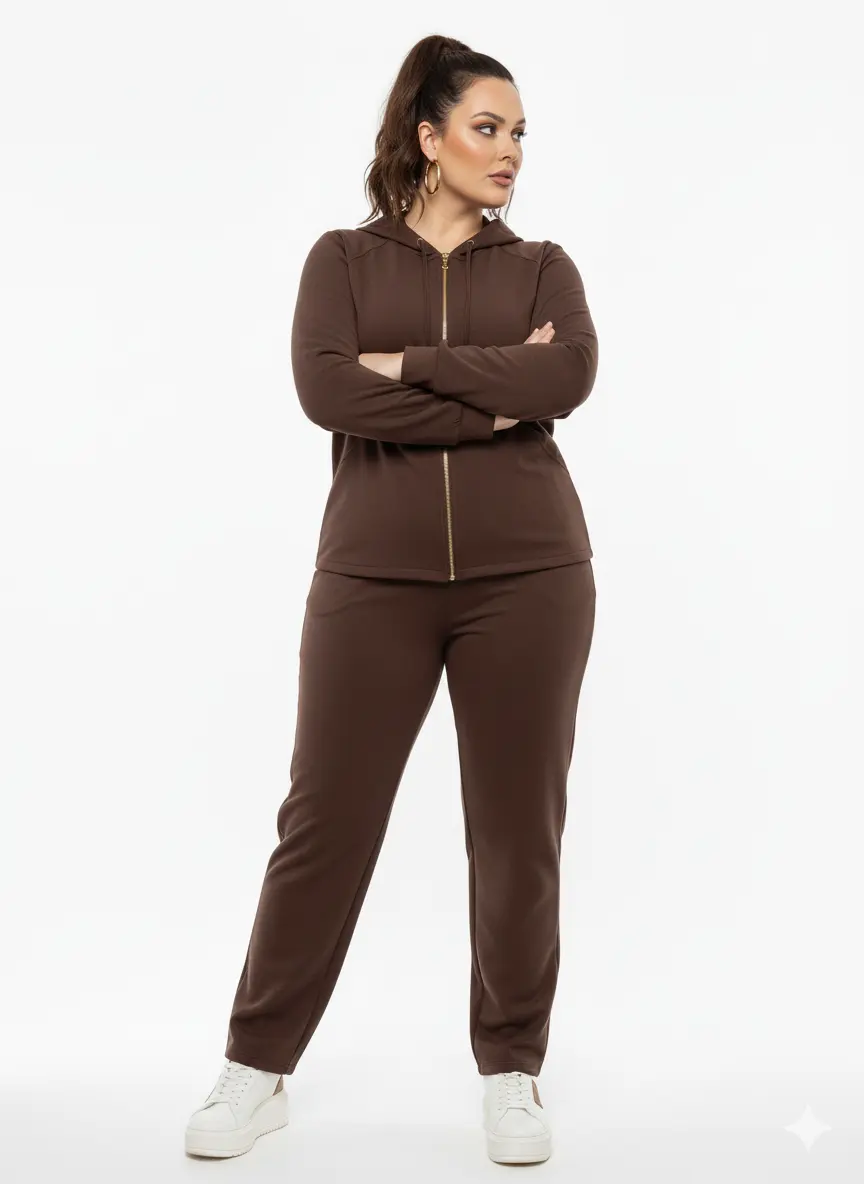 Pantalone gamba dritta con bustino elastico CIOCCOLATO DORABELLA PIU'