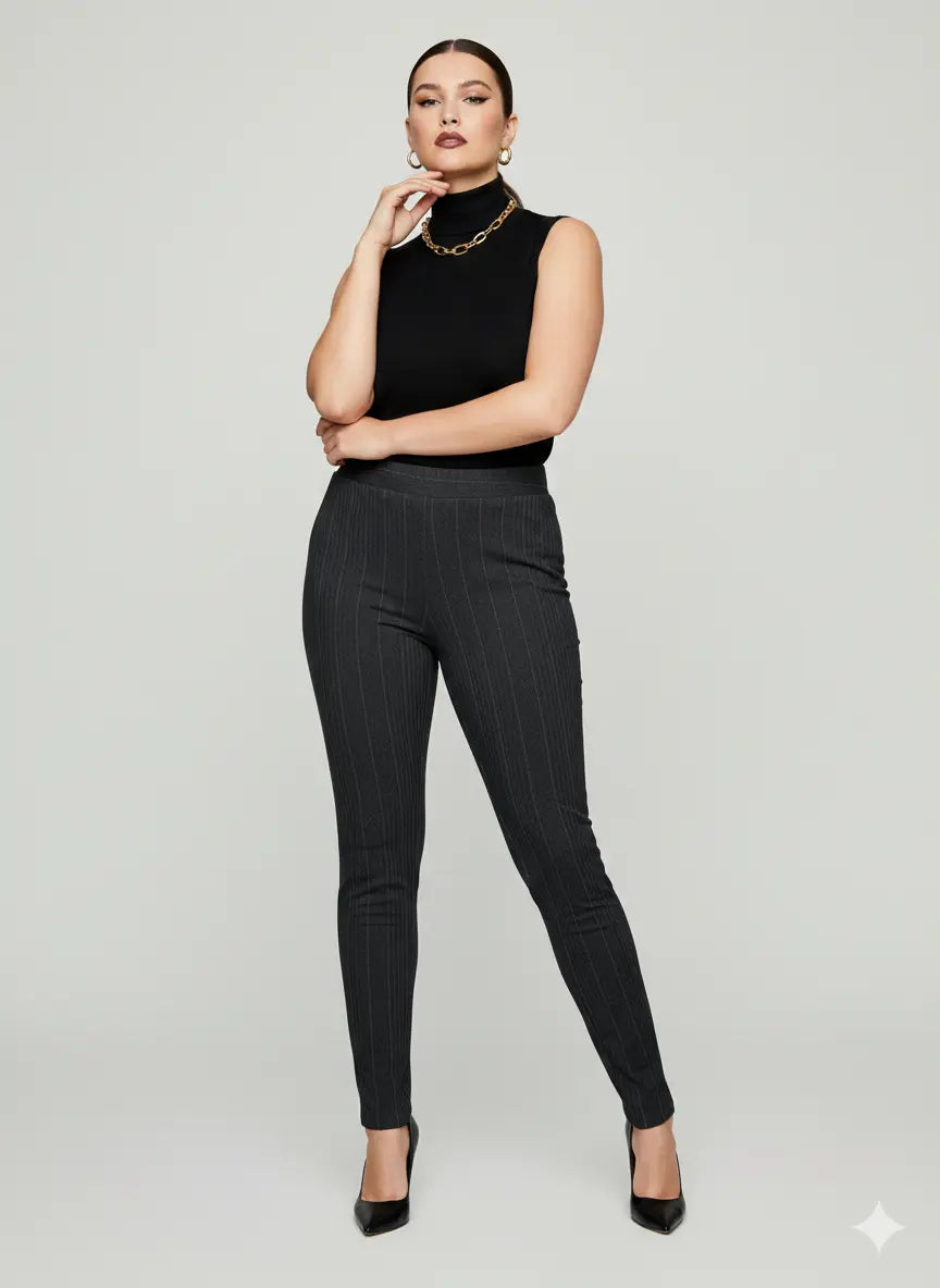 Pantalone gamba dritta effetto jeans spigato DORABELLA