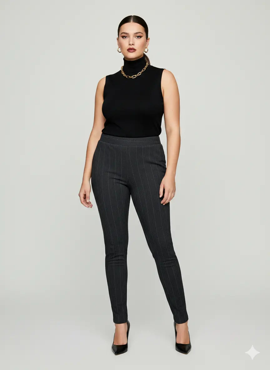 Pantalone gamba dritta effetto jeans spigato DORABELLA