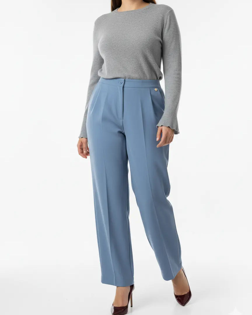 Pantalone gamba dritta in tessuto tecnico DORABELLA PIU'