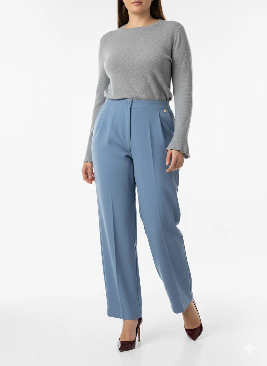 Pantalone gamba dritta in tessuto tecnico DORABELLA PIU'