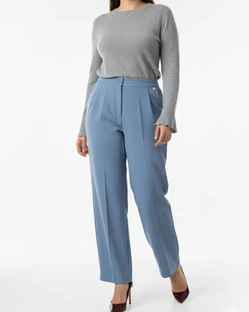 Pantalone gamba dritta in tessuto tecnico DORABELLA PIU'