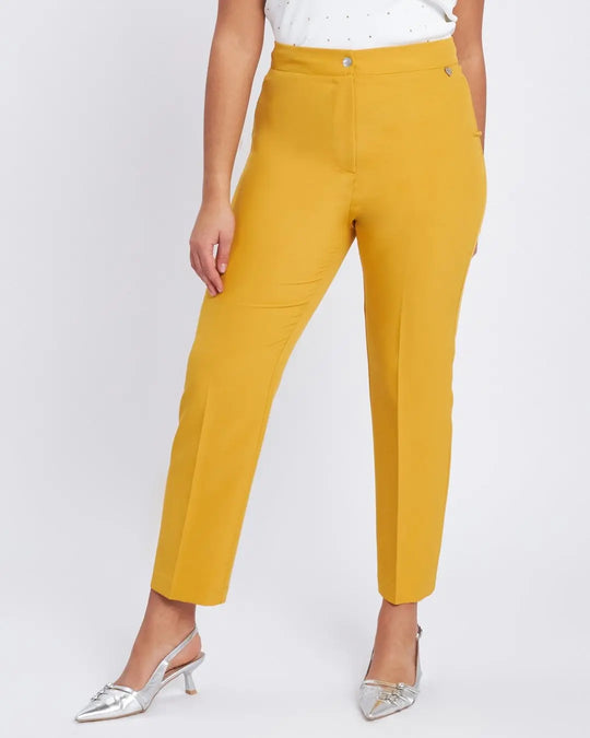 Pantalone in bistretch slim fit SENAPE DORABELLA XXL