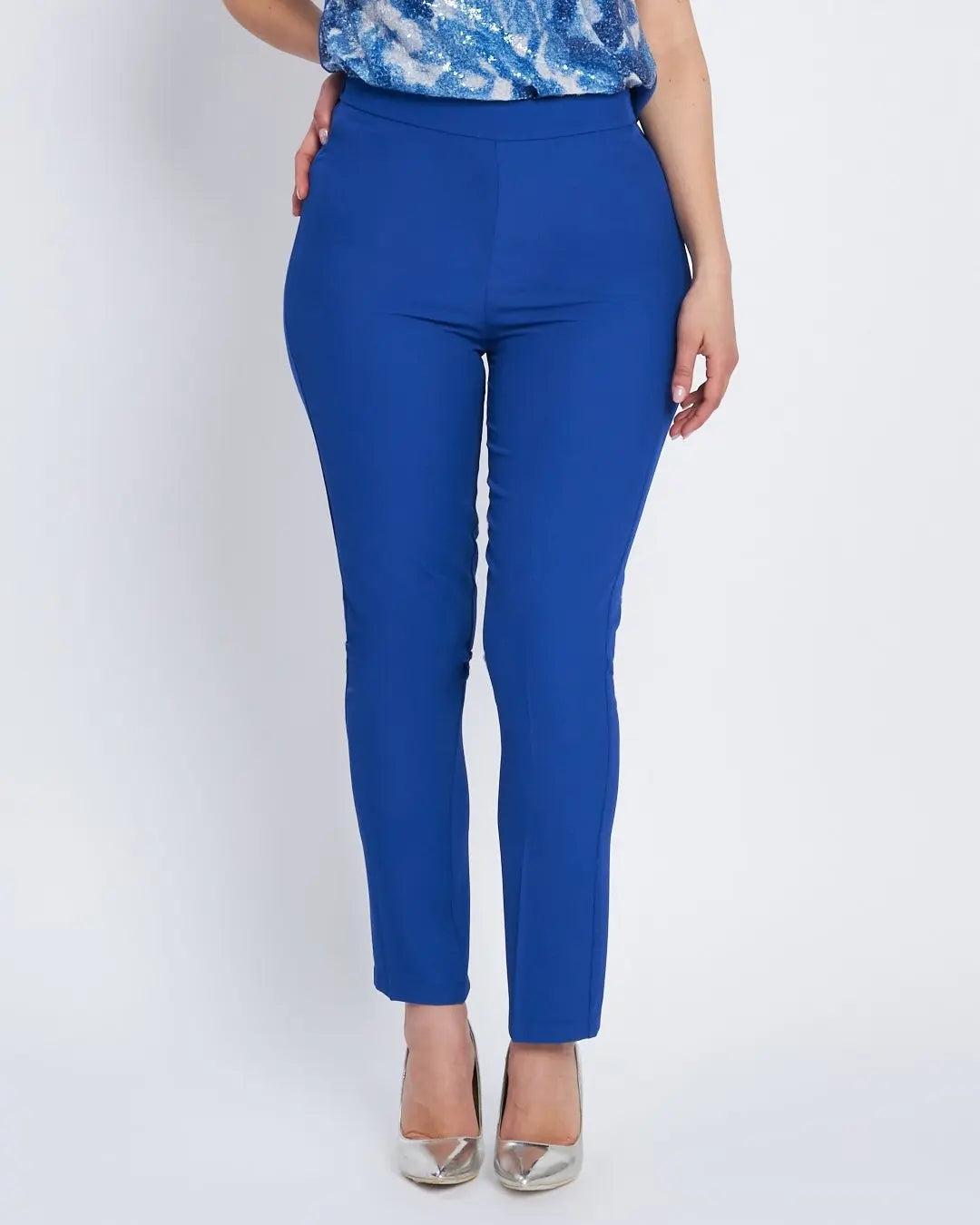 Pantalone in cady a gamba dritta BLU CHINA DORABELLA