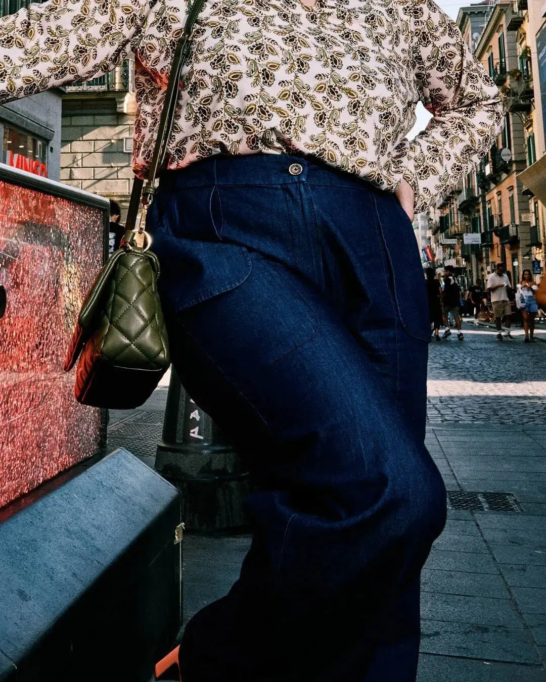 Pantalone in denim con vita elasticizzata BLU DORABELLA PIU' 49