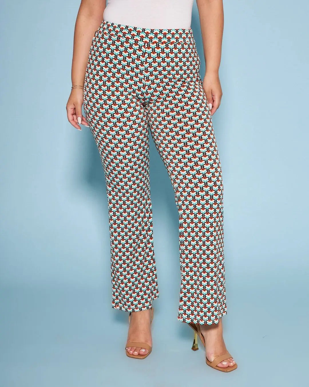 Pantalone in fantasia optical ARANCIO-NERO DORABELLA XXL