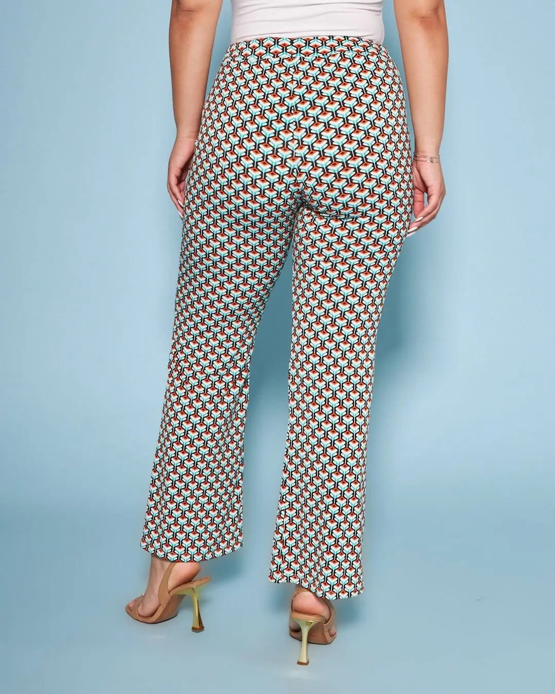 Pantalone in fantasia optical ARANCIO-NERO DORABELLA