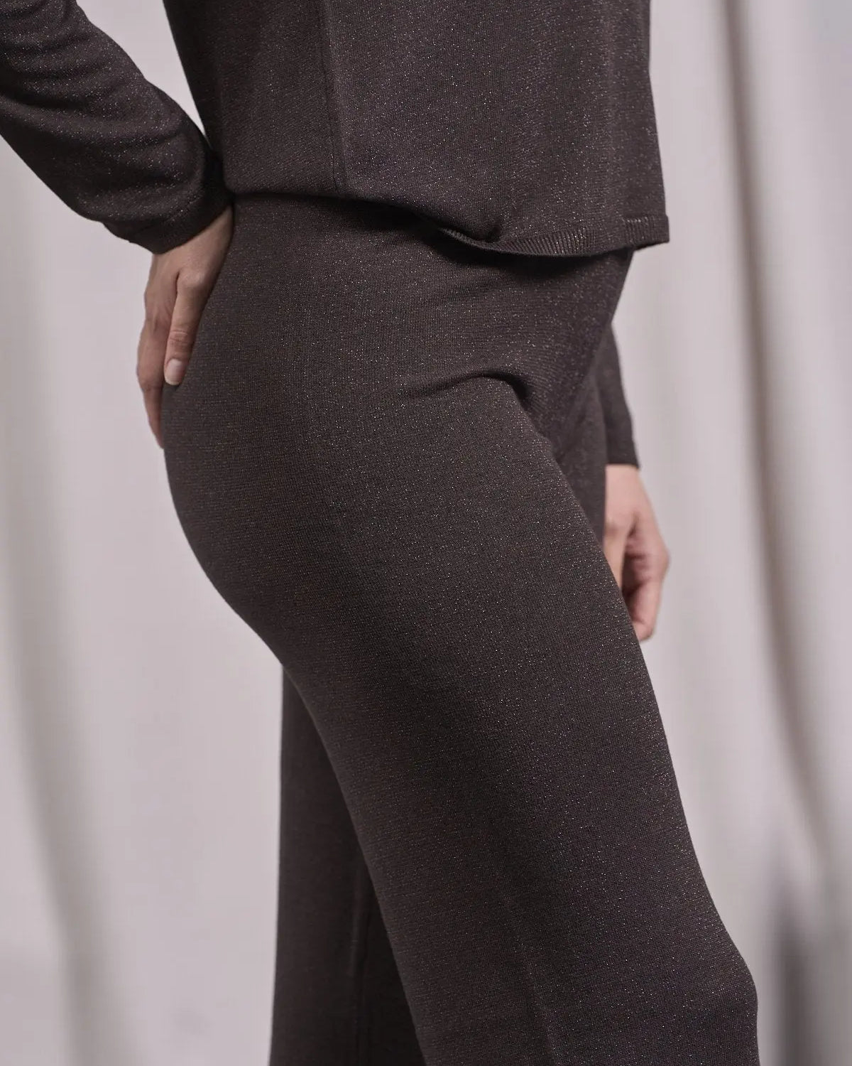 Pantalone in lurex con vita elastica MORO IRONICA