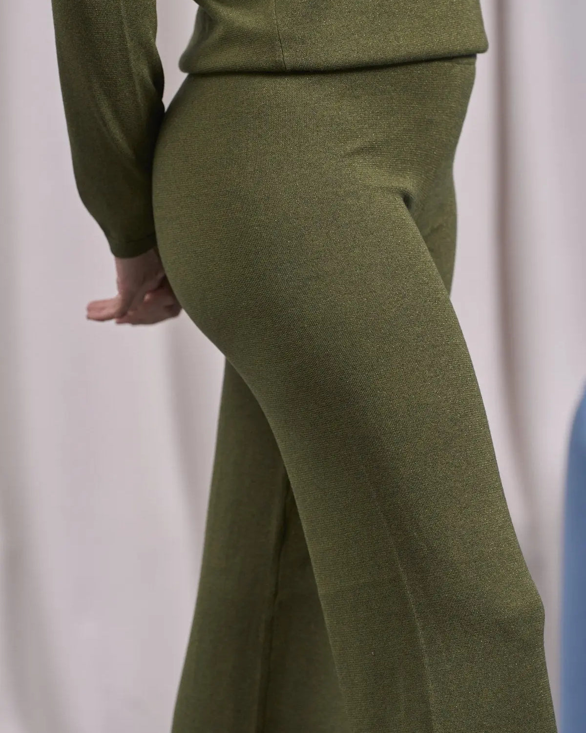 Pantalone in lurex con vita elastica OLIVA IRONICA