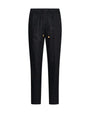 Pantalone in misto lino/viscosa con dettaglio passamaneria NERO DORABELLA PIU'