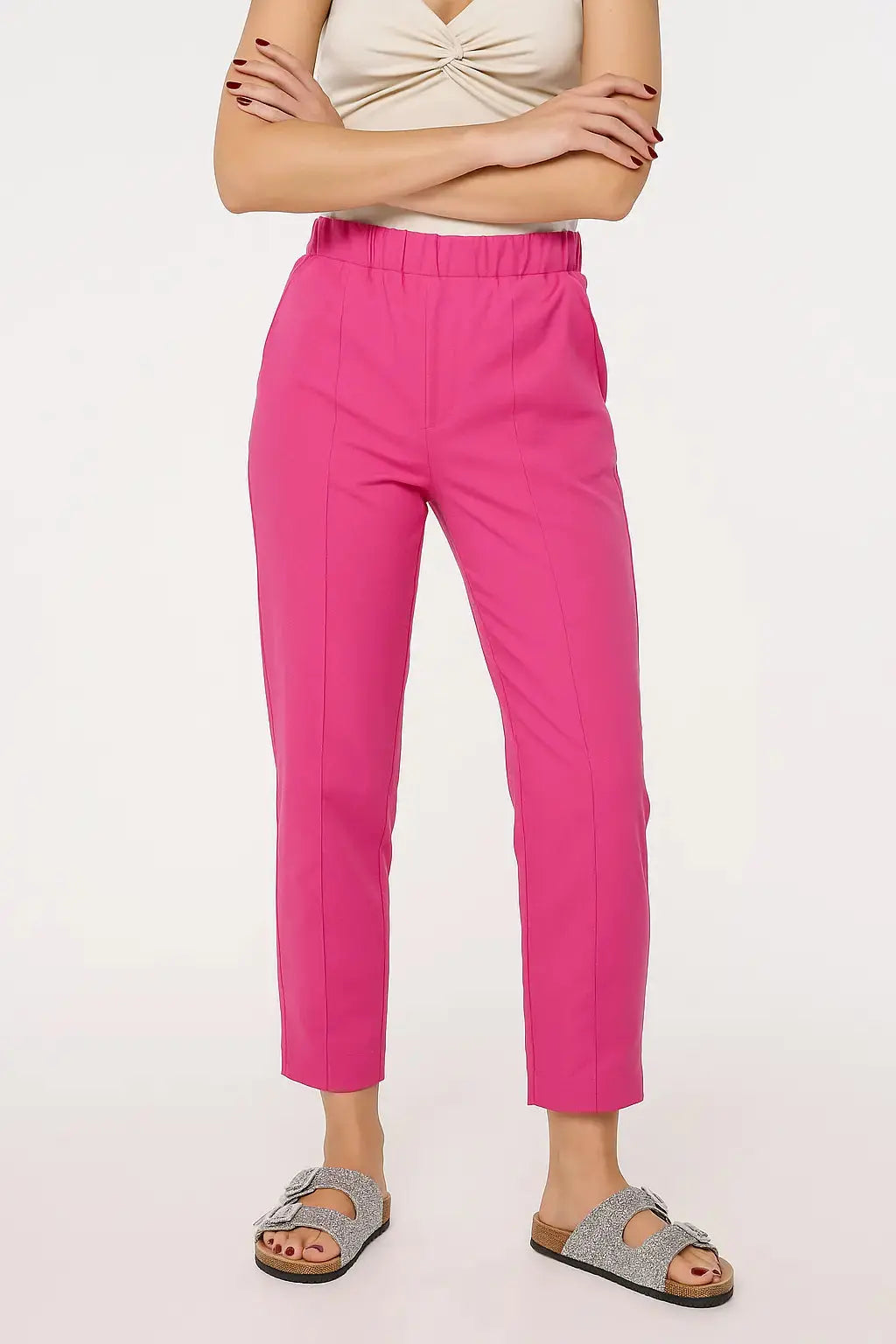 Pantalone in rasatello di cotone slim fit DORABELLA