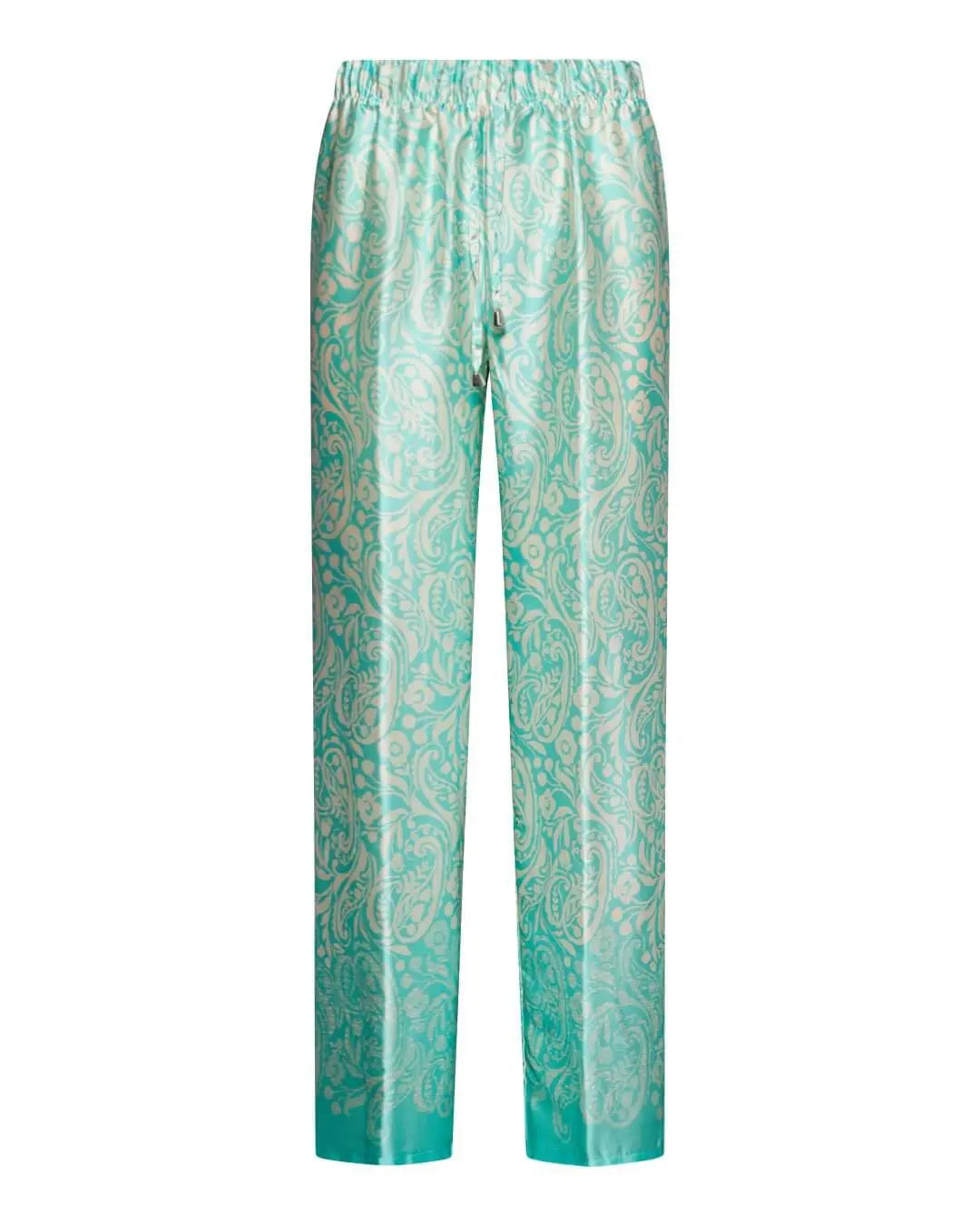 Pantalone in raso in fantasia paisley con coulisse MENTA DORABELLA