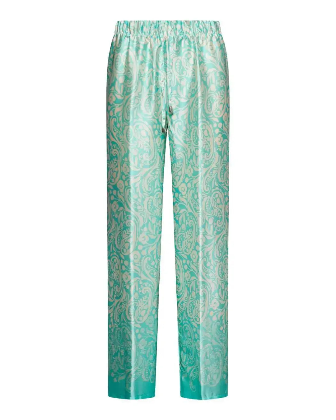 Pantalone in raso in fantasia paisley con coulisse MENTA DORABELLA