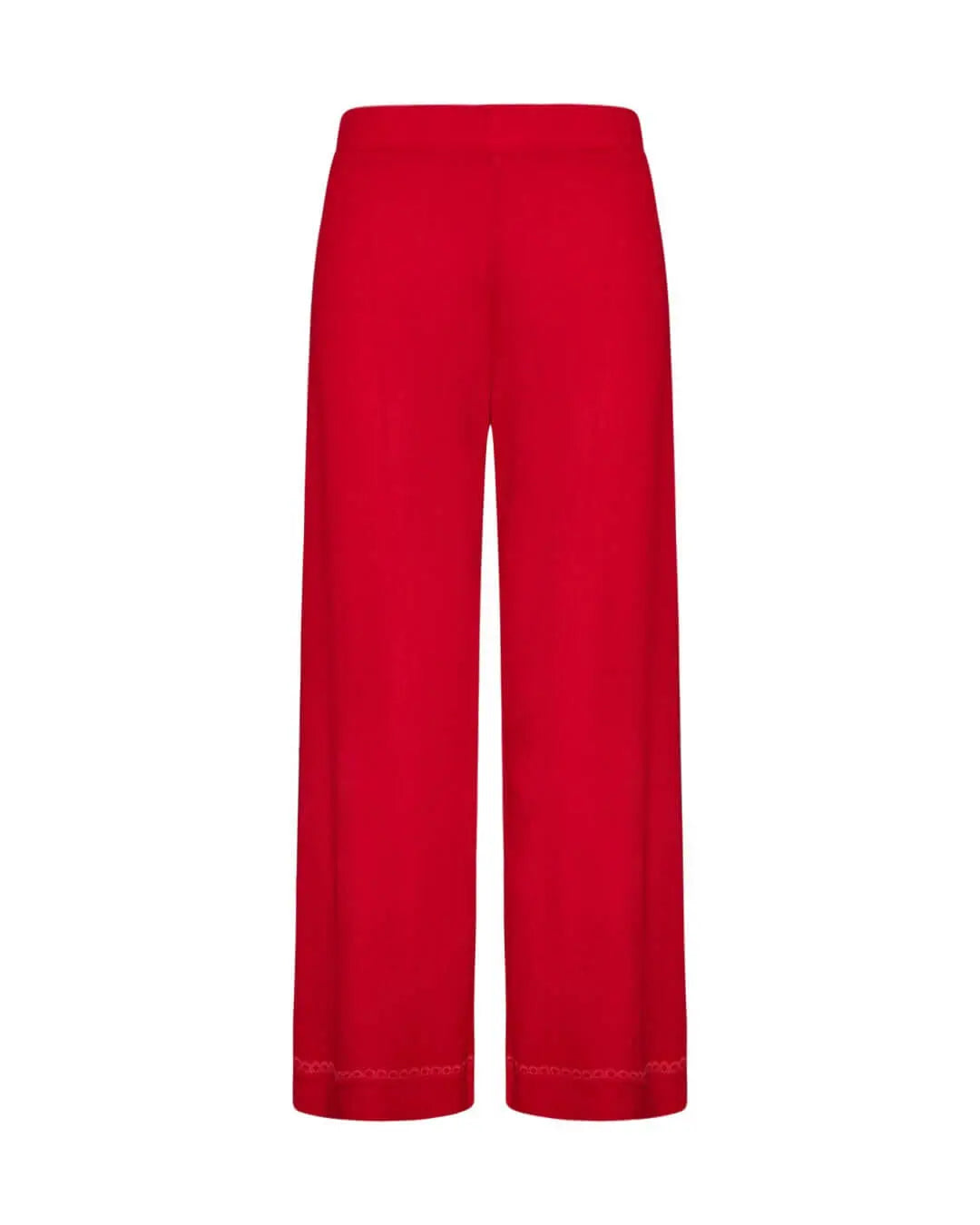 Pantalone in tinta unita con passamaneria in misto viscosa ROSSO INDIA DORABELLA