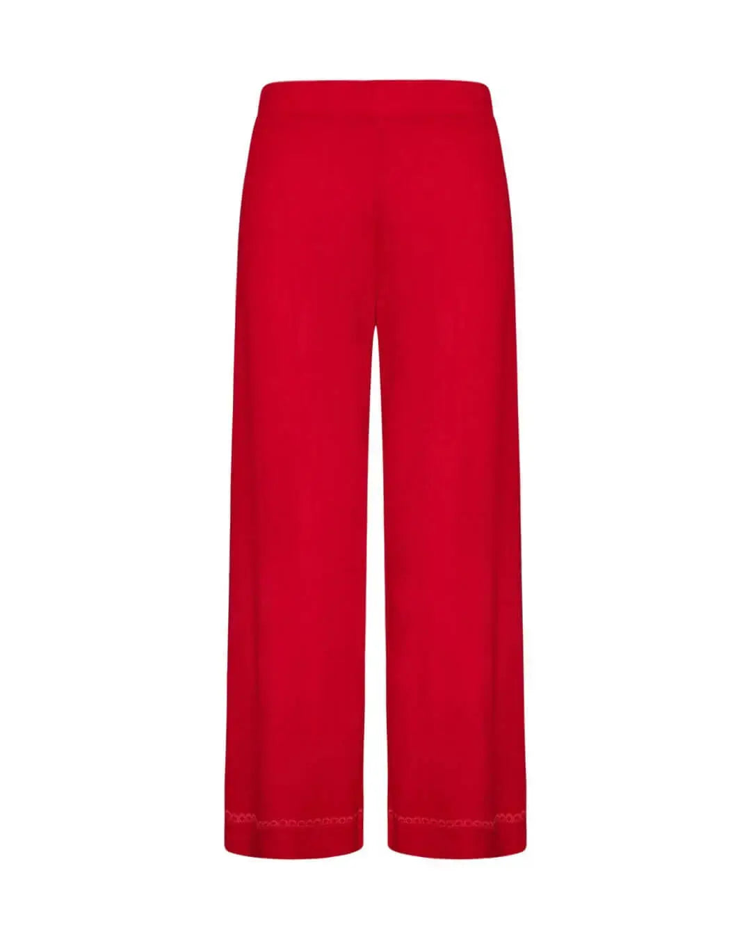 Pantalone in tinta unita con passamaneria in misto viscosa ROSSO INDIA DORABELLA