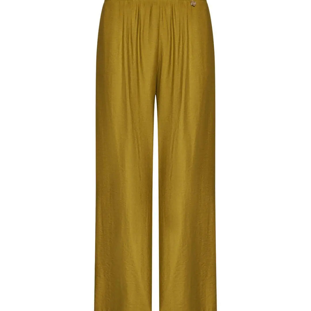 Pantalone in viscosa in tinta unita con bustino elastico PISTACCHIO DORABELLA PIU' 49