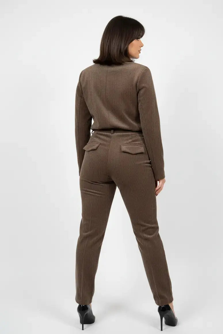 Pantalone mille righe con zip e bustino DORABELLA