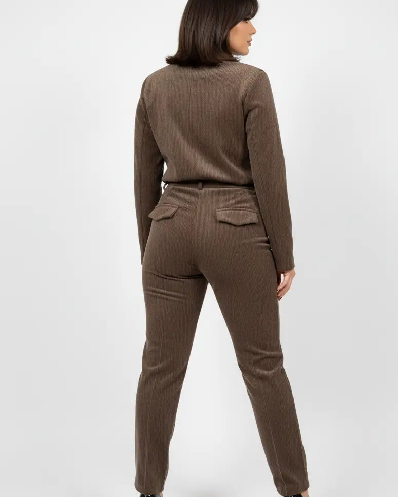 Pantalone mille righe con zip e bustino DORABELLA