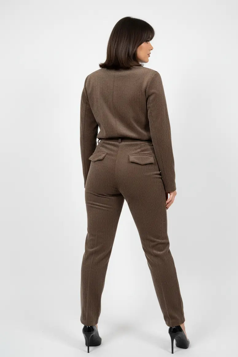 Pantalone mille righe con zip e bustino DORABELLA