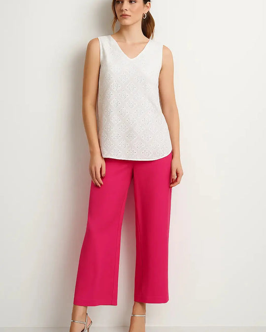 Pantalone palazzo in cady fluido magenta DORABELLA