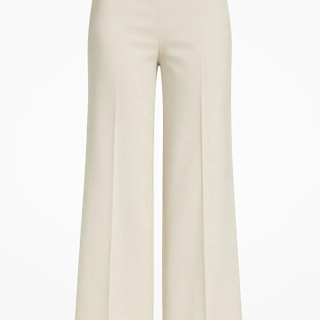 Pantalone palazzo in lino con retro bustino elastico DORABELLA PIU'