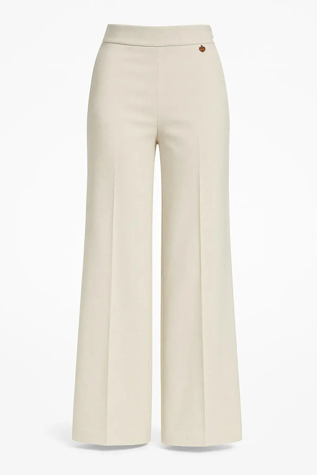 Pantalone palazzo in lino con retro bustino elastico DORABELLA PIU'