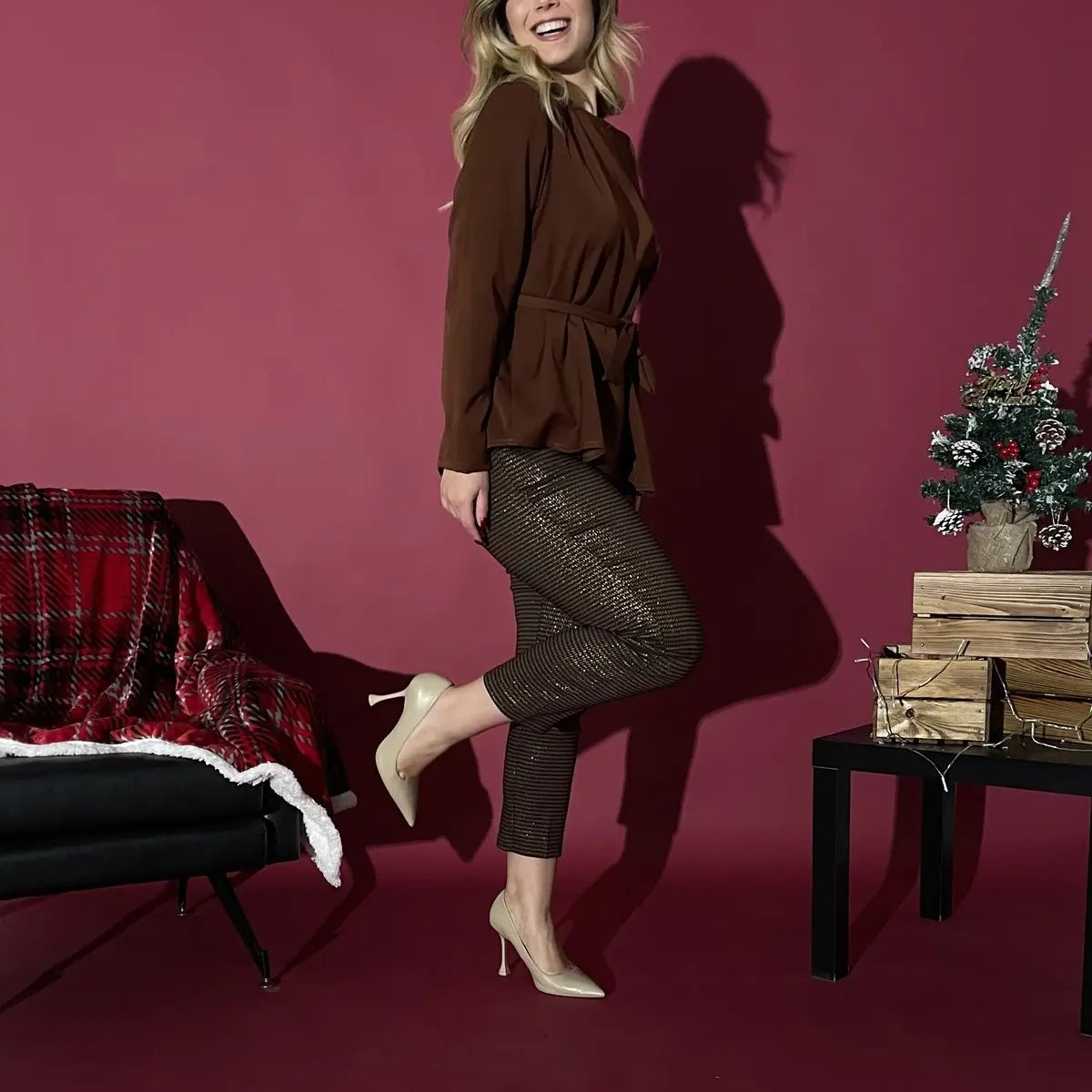 Pantalone pied de poule MORO DORABELLA XXXL