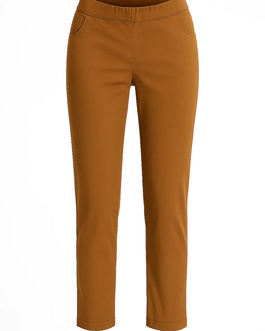 Pantalone pinocchietto con ricamo TABACCO DORABELLA