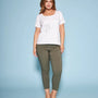 Pantalone pinochhietto con ricamo MILITARE DORABELLA XXL