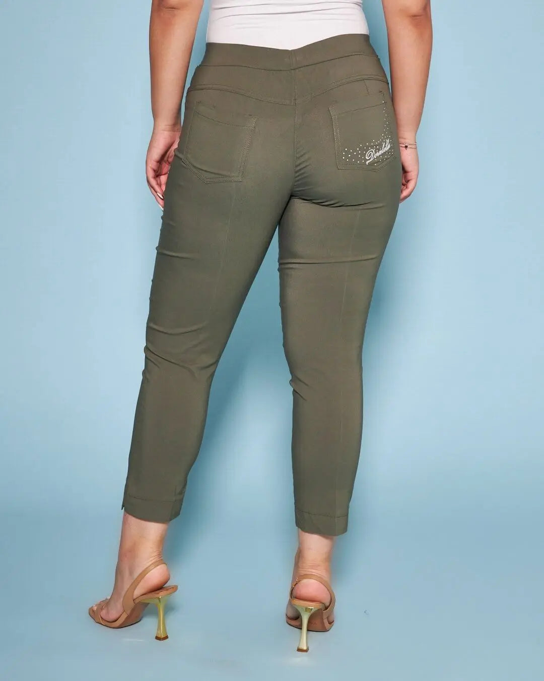 Pantalone pinochhietto con ricamo MILITARE DORABELLA