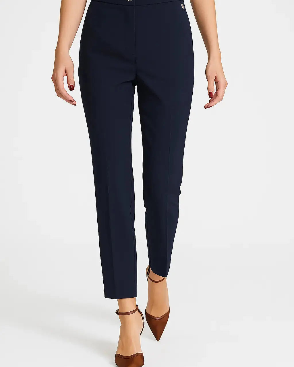 Pantalone sigaretta con bustino e bottone DORABELLA