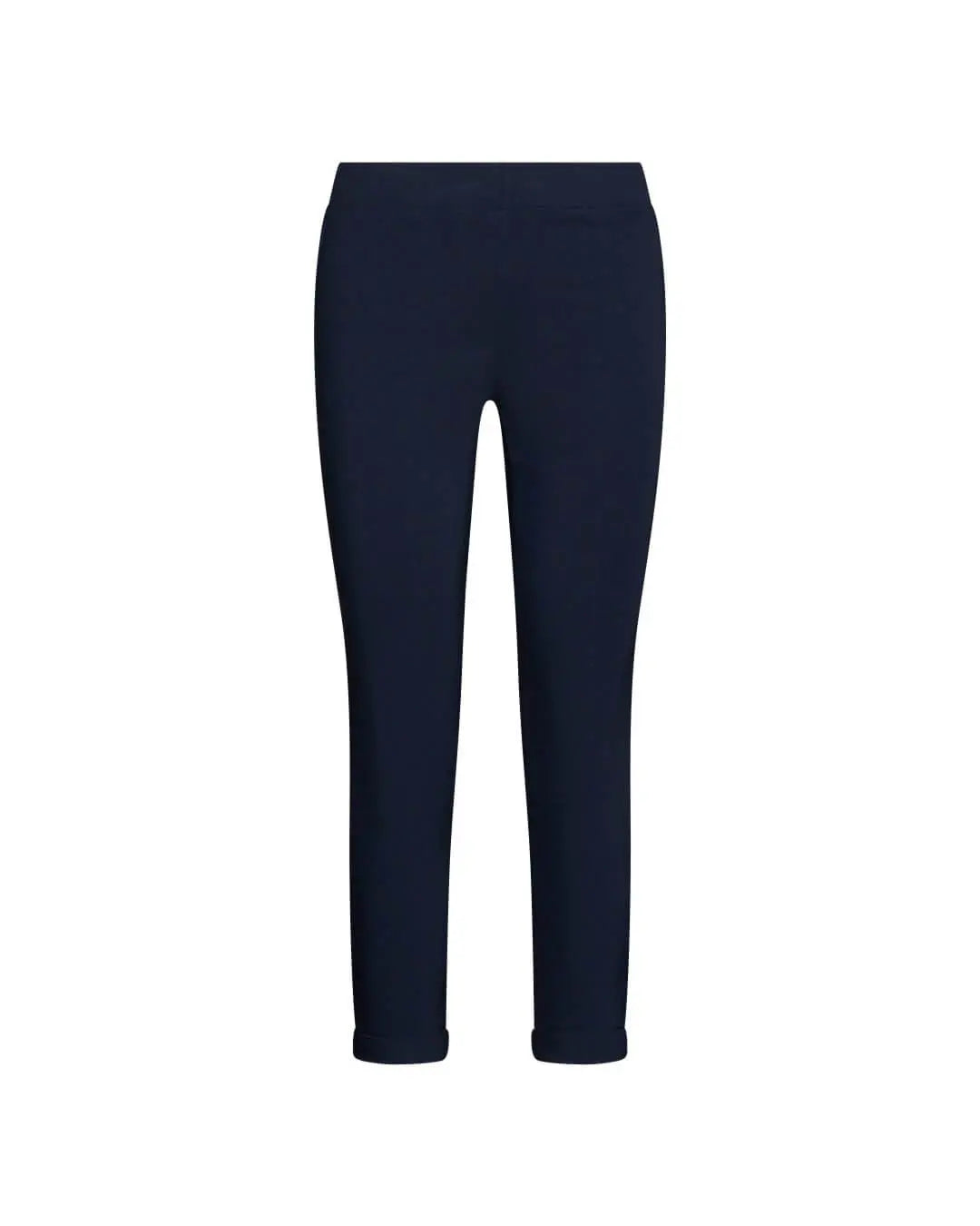 Pantalone skinny capri in twill di misto viscosa elasticizzata tinta unita con tasche all’american BLU DORABELLA