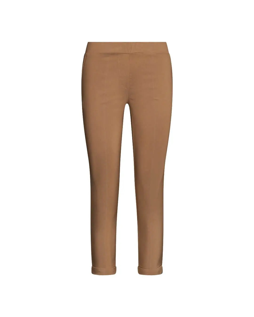 Pantalone skinny capri in twill di misto viscosa elasticizzata tinta unita con tasche all’american CAMMELLO DORABELLA