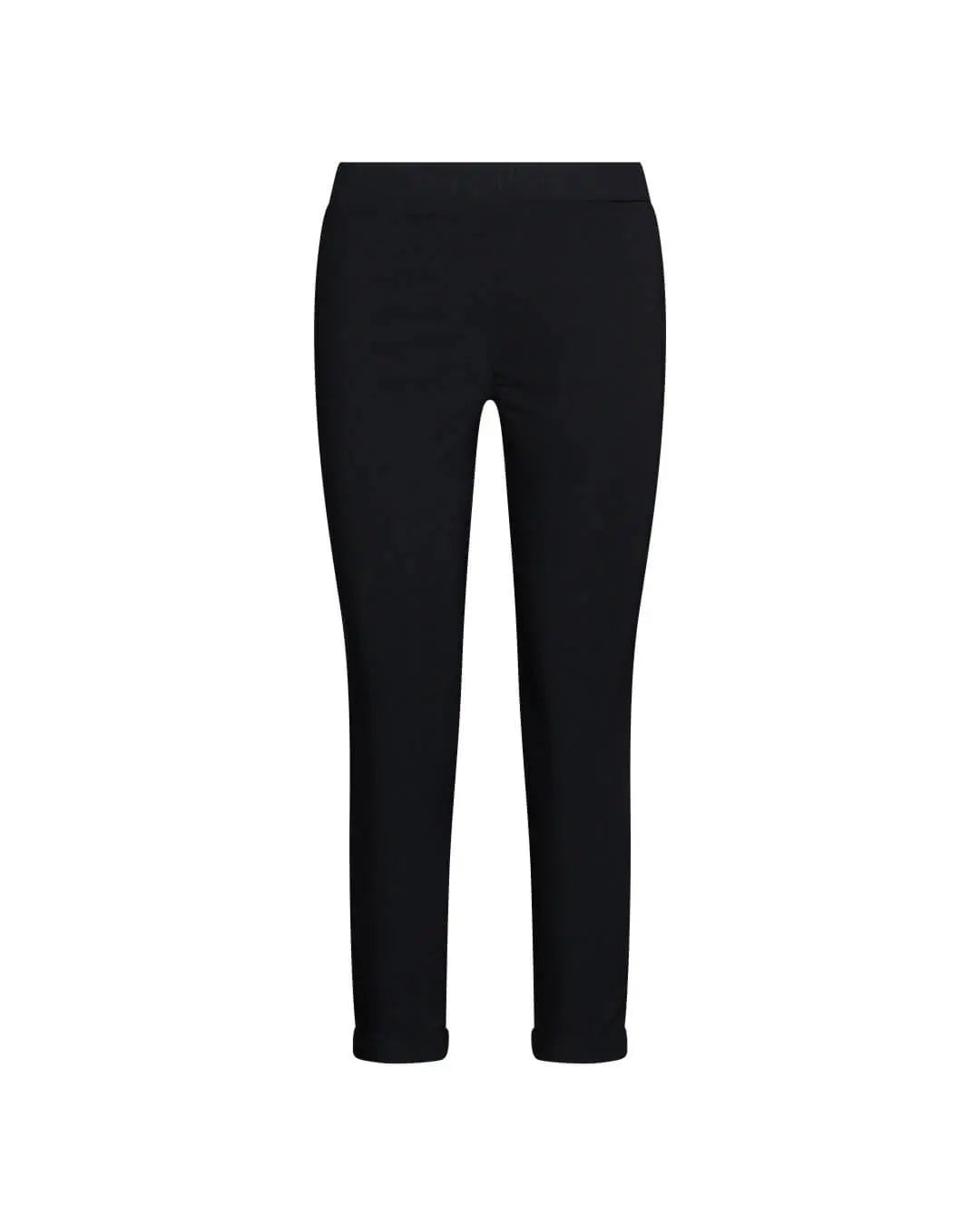 Pantalone skinny capri in twill di misto viscosa elasticizzata tinta unita con tasche all’american NERO DORABELLA