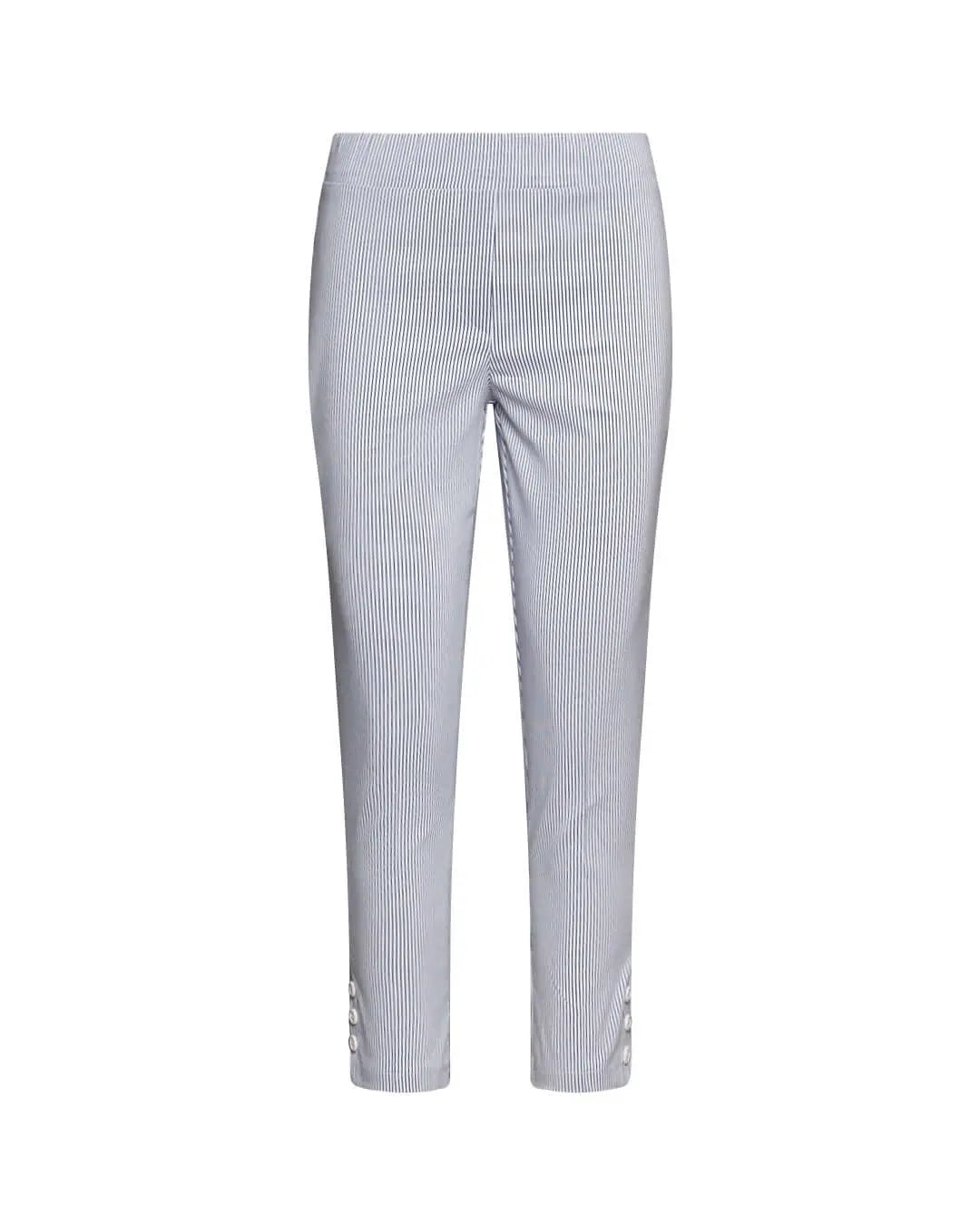 Pantalone skinny in misto cotone jacquard con fantasia a righe BIANCO-BLU DORABELLA
