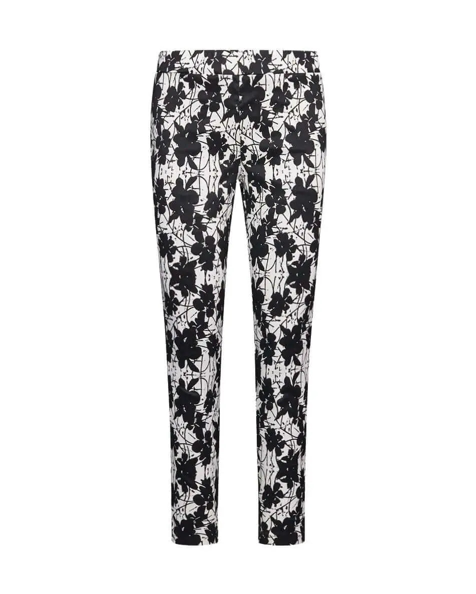 Pantalone skinny in misto cotone jacquard con fantasia a righe BIANCO-NERO DORABELLA