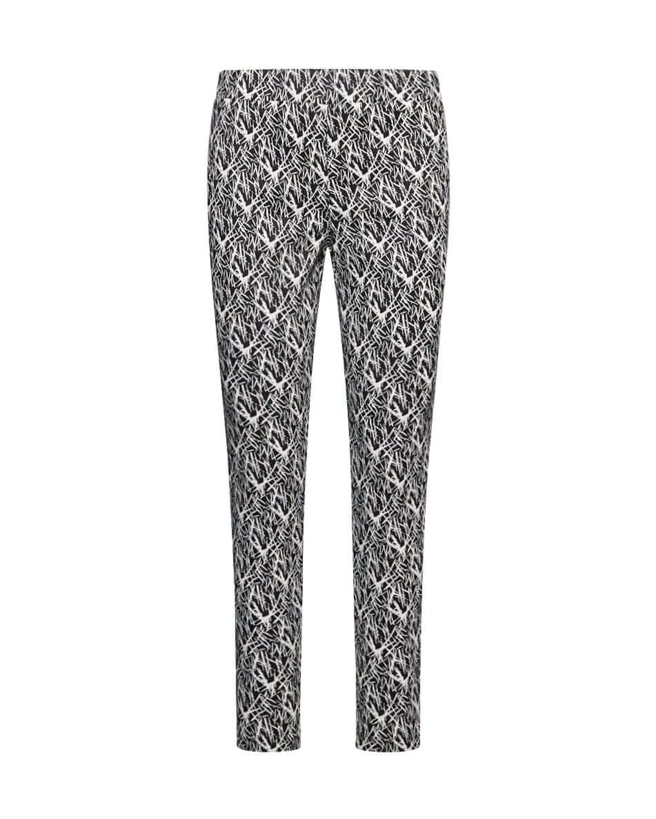 Pantalone skinny in misto cotone jacquard con fantasia a righe BIANCO-NERO DORABELLA