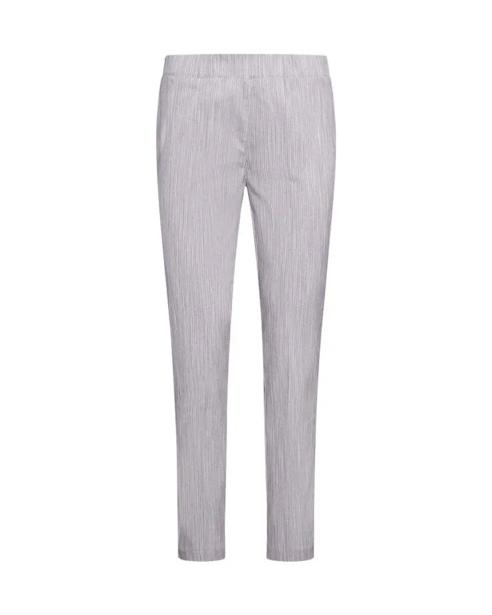 Pantalone skinny in misto cotone jacquard con fantasia a righe NERO-BIANCO DORABELLA