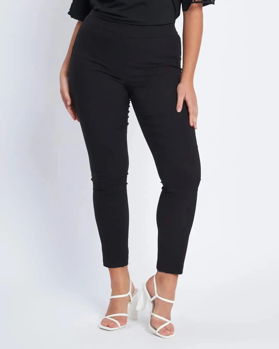 Pantalone skinny in tessuto stretch NERO DORABELLA EASY XXL