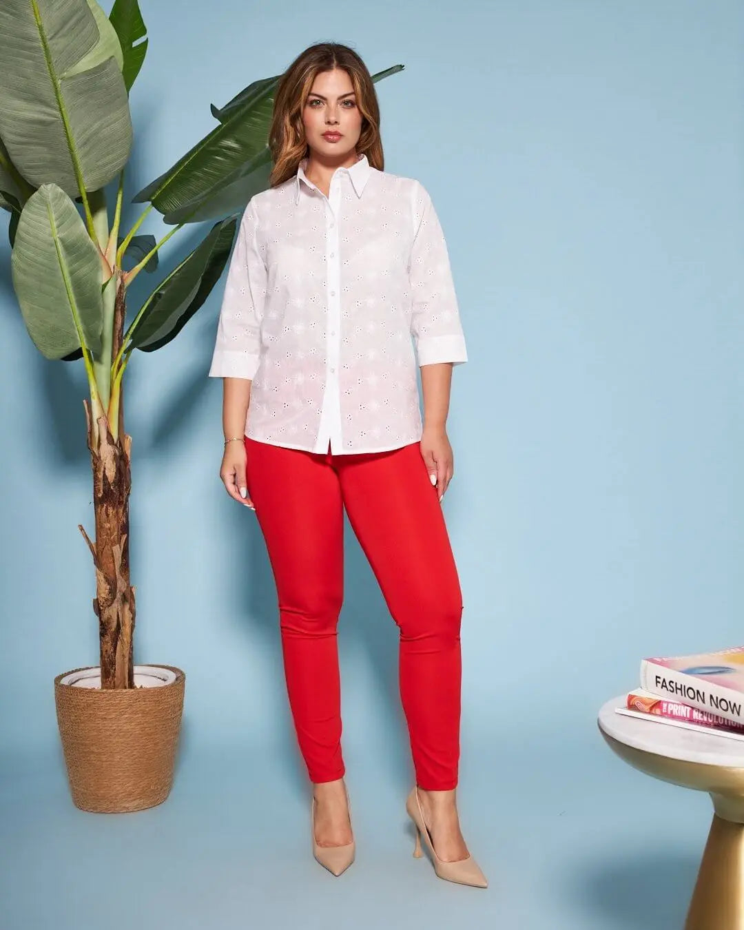 Pantalone skinny in tessuto stretch ROSSO DORABELLA EASY