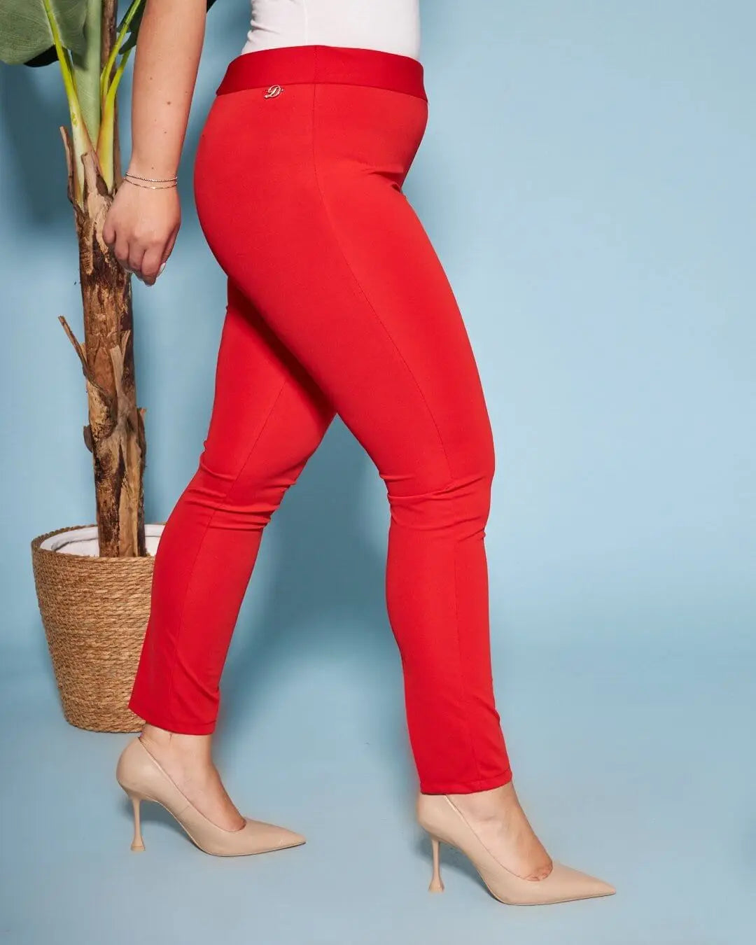 Pantalone skinny in tessuto stretch ROSSO DORABELLA EASY
