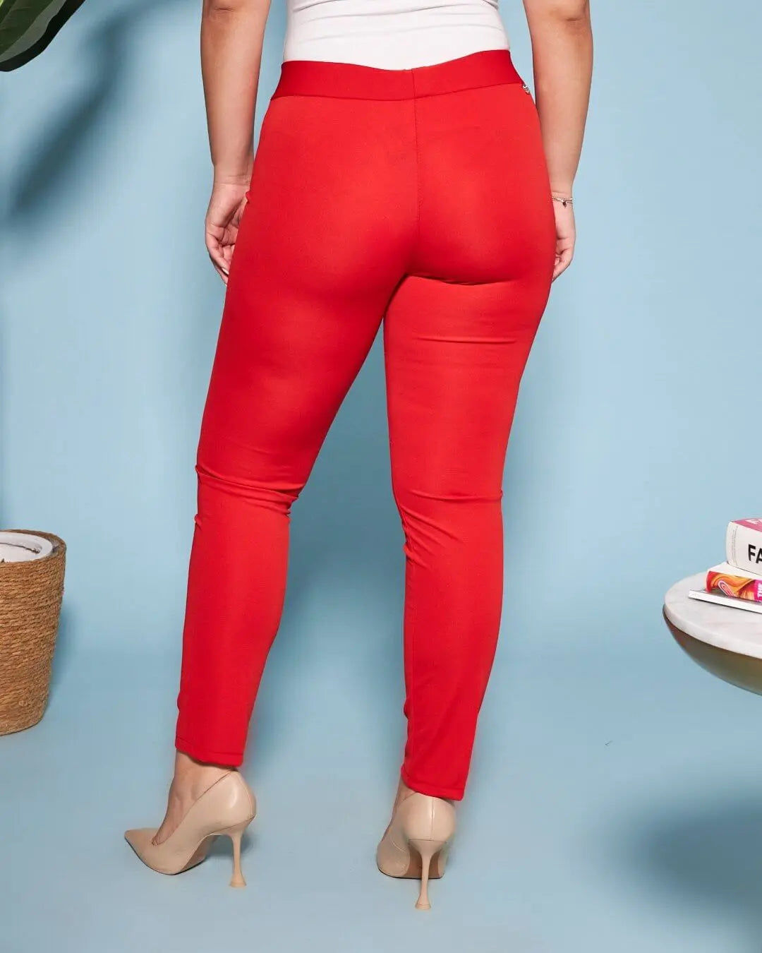 Pantalone skinny in tessuto stretch ROSSO DORABELLA EASY