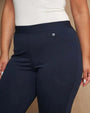 Pantalone skinny in twill di misto cotone elasticizzato tinta unita con dettaglio pattina sul davant BLU DORABELLA 54