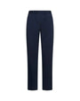 Pantalone skinny in twill di misto cotone elasticizzato tinta unita con dettaglio pattina sul davant BLU DORABELLA