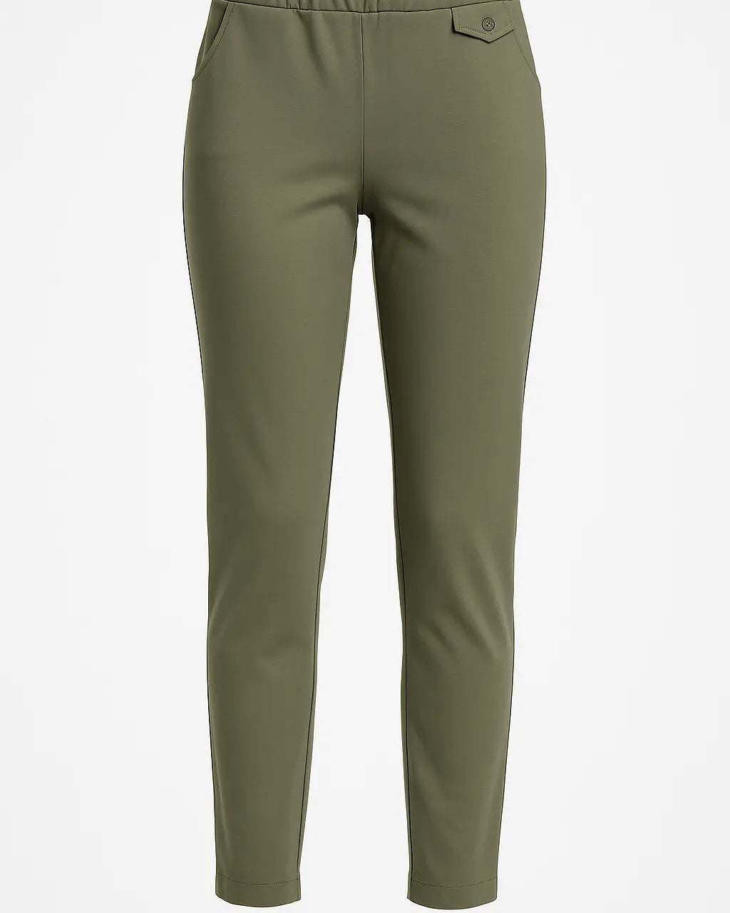 Pantalone skinny in twill di misto cotone elasticizzato tinta unita MILITARE DORABELLA