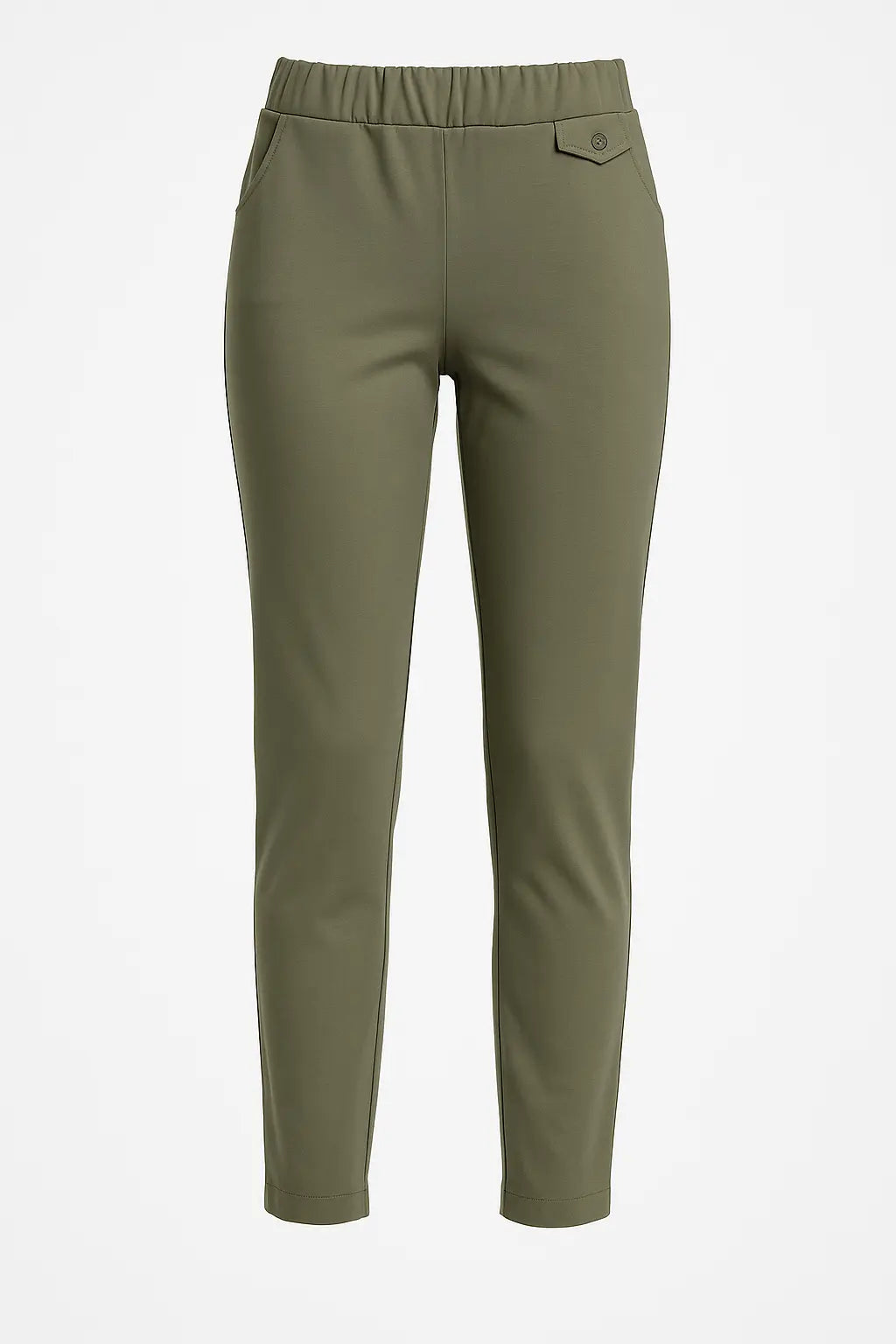 Pantalone skinny in twill di misto cotone elasticizzato tinta unita MILITARE DORABELLA
