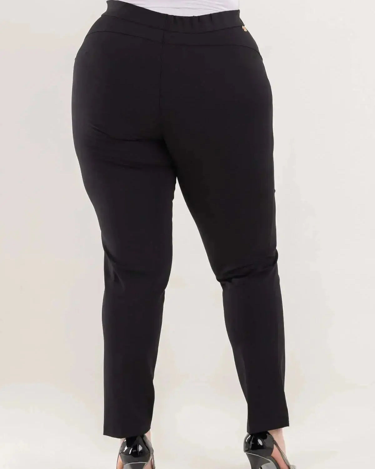 Pantalone skinny in twill di misto cotone elasticizzato tinta unita con tasche DORABELLA PIU'