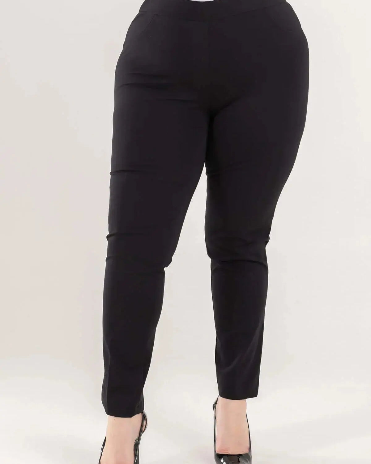 Pantalone skinny in twill di misto cotone elasticizzato tinta unita con tasche DORABELLA PIU'